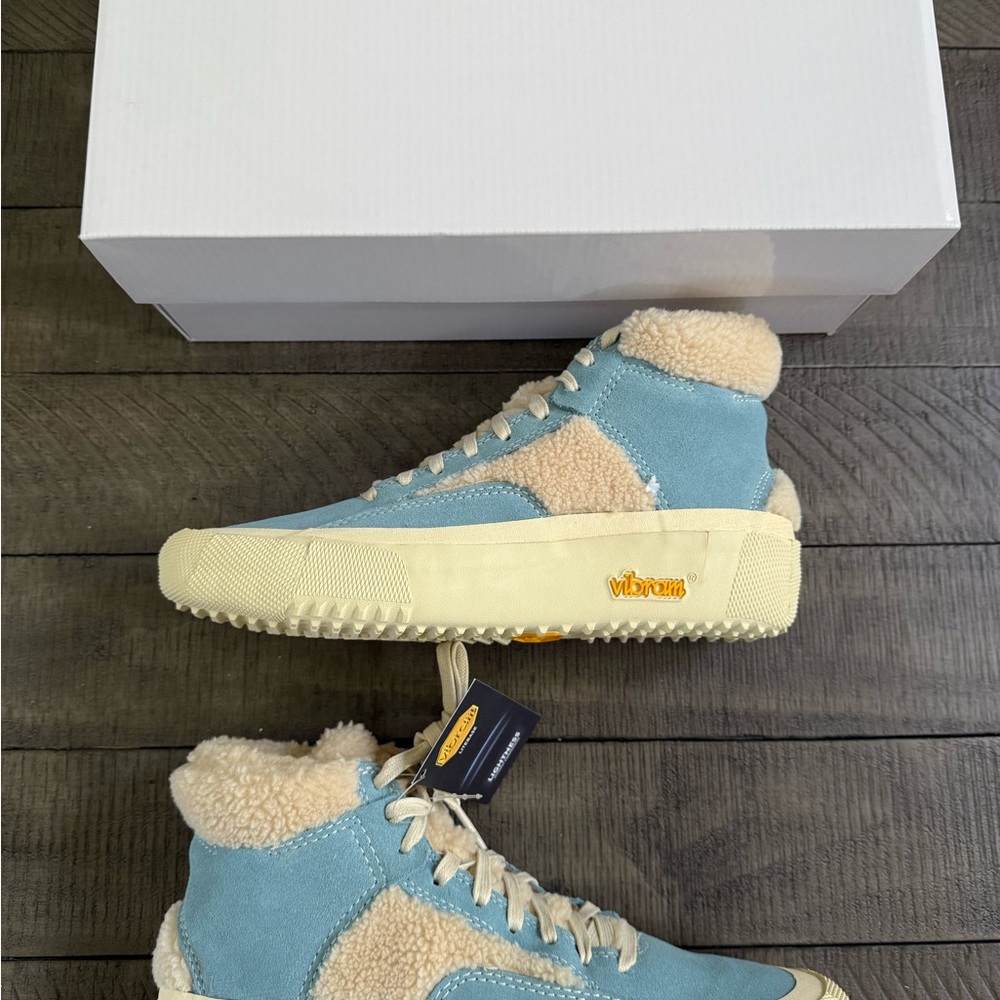 Brandblack Blue and Cream Ankle Boots